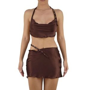 Heart of Sun Swim Harlow chocolate brown top NWT